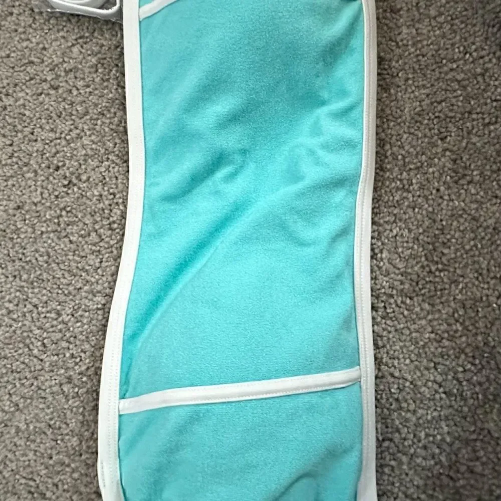 Kona Sol Bandeau Terry Cloth Aqua and White Swimsuit NWT Size XL